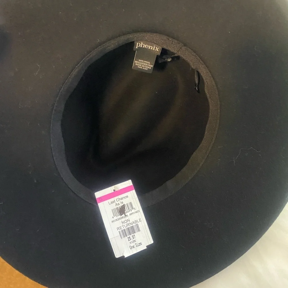 Nordstrom Women’s Fedora Black Wool Hat New by Phenix